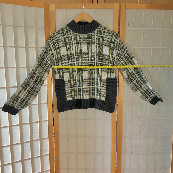 Classic Plaid Sweater Grey, Yellow, and White - Picture 12 of 14
